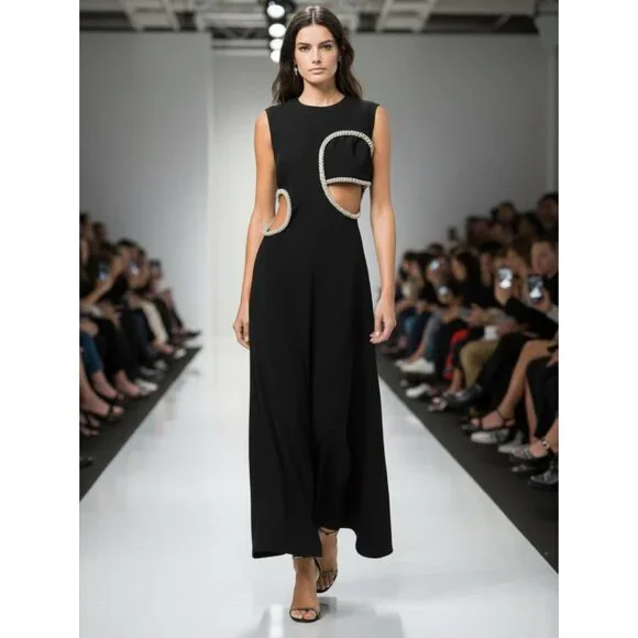 SIMKHAI GIADA CUT OUT MAXI DRESS SIZE 6 NEW - Picture 3 of 13